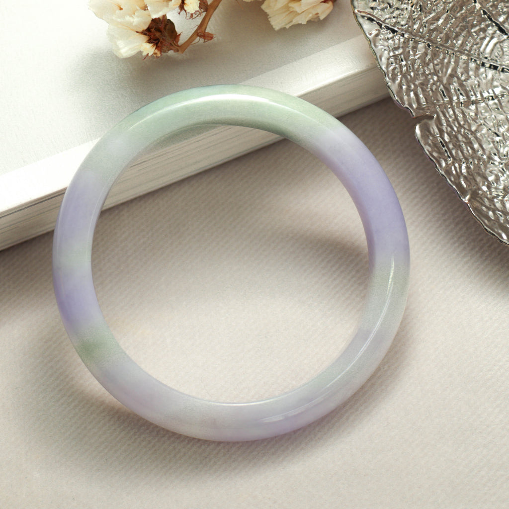 糯種春彩飄花手鐲 – 晴 | Claire Luxury Jadeite